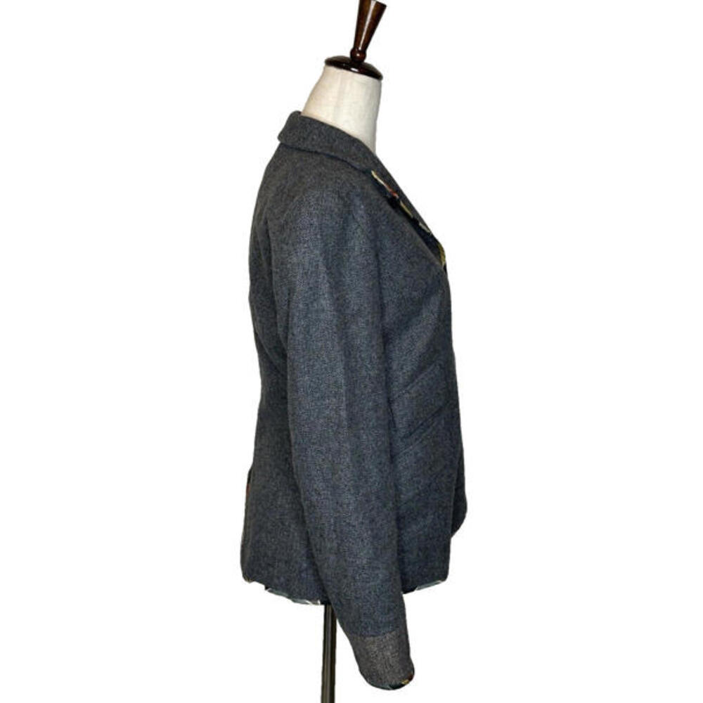 Piazza Sempione Gray Wool Herringbone Blazer Jacket Womens IT 42/US 6 Lined - Picture 5 of 9
